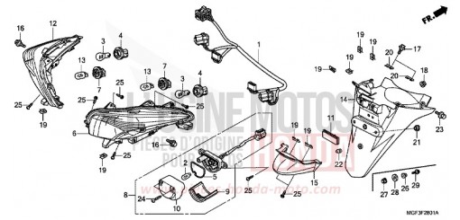 FEU ARRIERE/GARDE-BOUE ARRIERE (FJS600A9-2KO/FJS600AB/DB) FJS600AB de 2011